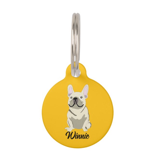 Cream French Bulldog Pet Tag (Front)