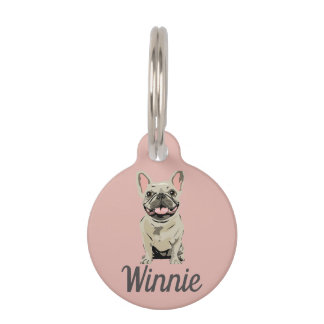 Cream French Bulldog Pet Tag