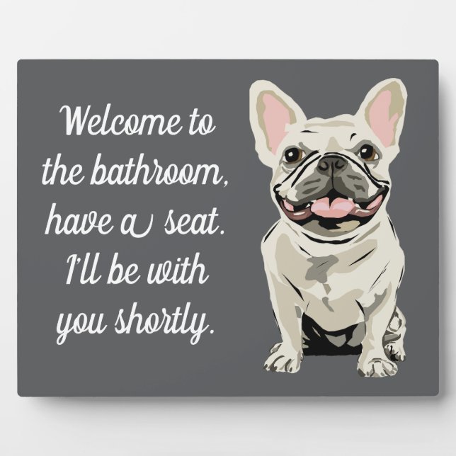 Cream French Bulldog Plaque (Front)