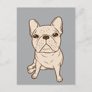 Cream French Bulldog Postcard