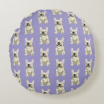Cream French Bulldog, Round Cushion<br><div class="desc">Cream French Bulldog, </div>
