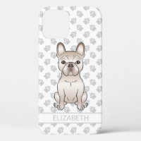 Cream French Bulldog Sitting & Custom Name