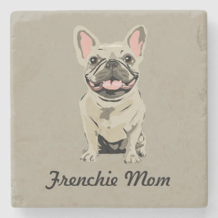 Cream French Bulldog Stone Coaster