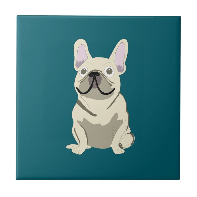 Cream French Bulldog Tile (Front)