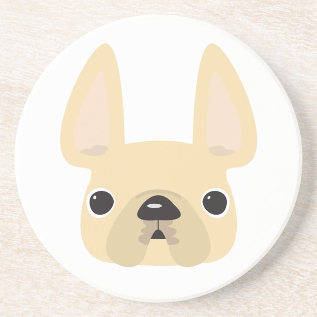 Cream Frenchie Coaster (Front)