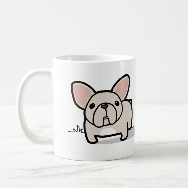 Cream Frenchie Coffee Mug (Left)