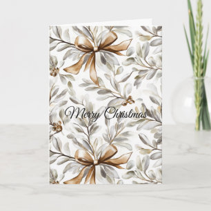 Cream Gingerbread Christmas Bows Card
