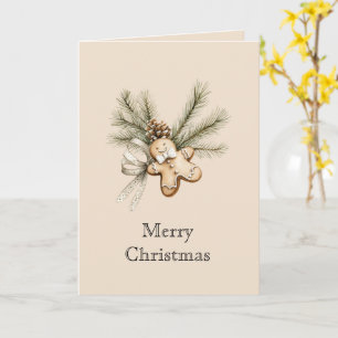 Cream Gingerbread Christmas Pine Cone Card