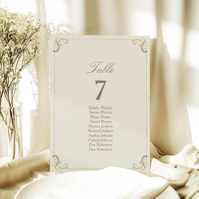 Cream Gold Baroque Wedding Seating Chart (Creator Uploaded)