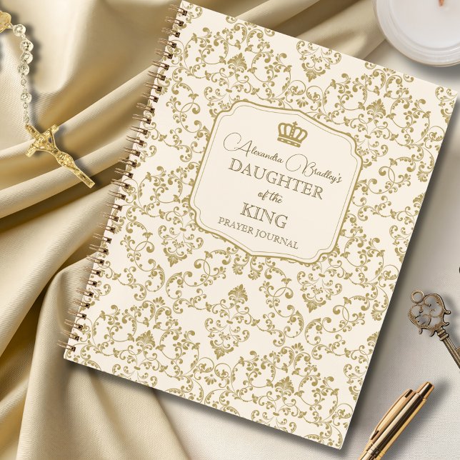 Cream Gold Damask Daughter of the King Notebook (Creator Uploaded)