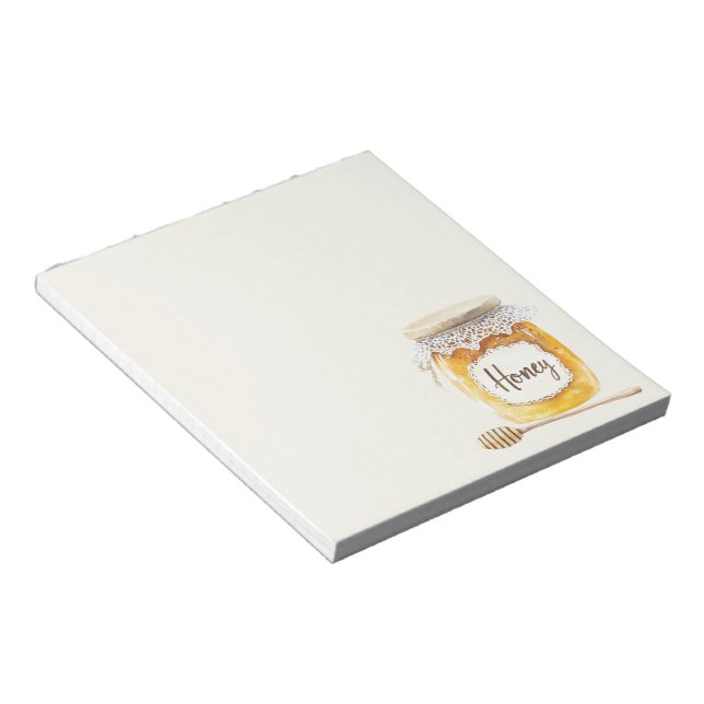 Cream Gold Honey Jar Nourishment Kitchen Notepad (Angled)