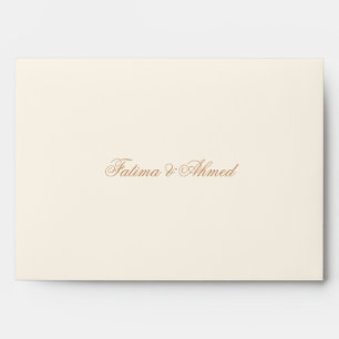 Cream Gold Islamic Muslim Wedding Invitation Envelope