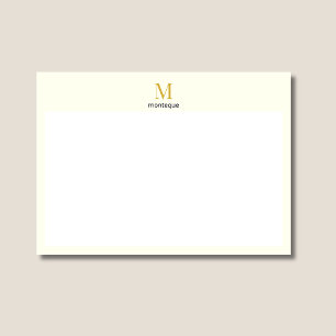 Cream Gold Monogram Personalized Name Luxury Gift  Card