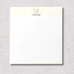 Cream Gold Monogram Personalized Name Luxury Gift Notepad<br><div class="desc">This cream personalized product features a refined gold monogram design with a custom black name below, perfect as a luxury custom gift for her. The soft neutral background combined with the elegant gold letter creates a timeless and sophisticated look. Add any initial and name to create a polished, high end...</div>
