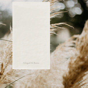 Cream & Gold Personalized Simple Wedding Napkin