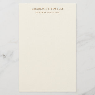 Cream Gold Serif Font Professional Name Position Stationery