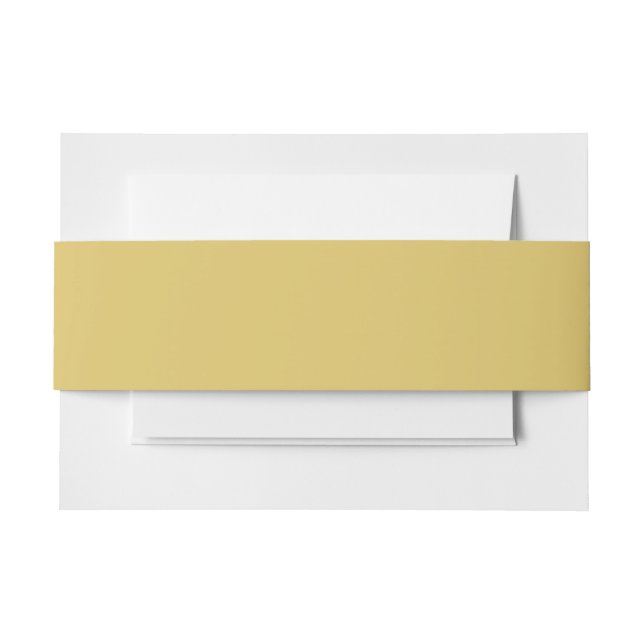 Cream Gold Solid Colour Invitation Belly Band (Front Example)