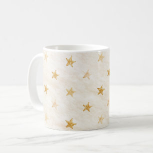 Cream Gold Stars Coffee Mug