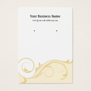 Cream Gold Swirl Custom Earring Display Card