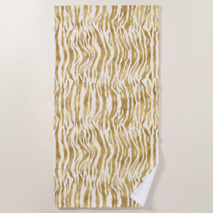Cream Gold Zebra Print       Beach Towel