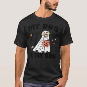 Cream Golden Retriever Is My Boo Dog Lover Hallowe T-Shirt