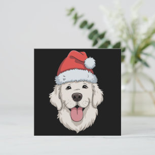 Cream Golden Retriever Lover Christmas Santa Hat  Holiday Card