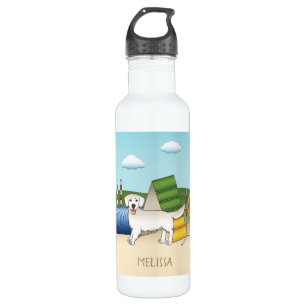 Cream Golden Retriever With Agility Equipment 710 Ml Water Bottle