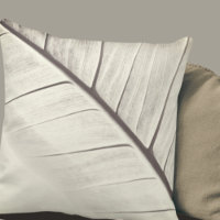 Cream & Gray Macro Leaf Design