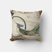 Cream & Green Hummingbird Abstract Swirls