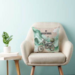 Cream Green Motorcycle Adventure Cushion