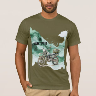Cream Green Motorcycle Adventure T-Shirt