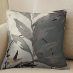 Cream & Grey Artistic Abstract Watercolor Cushion<br><div class="desc">Stylish throw pillow features an artistic abstract design in a cream colour palette with shades of grey. A modern artistic abstract design features a watercolor leaf and a geometric circle composition with shades of grey with black and gold accents on a creamy ivory background. This abstract composition is built on...</div>