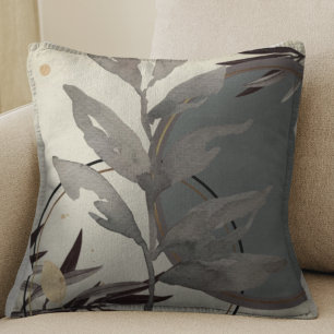 Cream & Grey Artistic Abstract Watercolor Cushion
