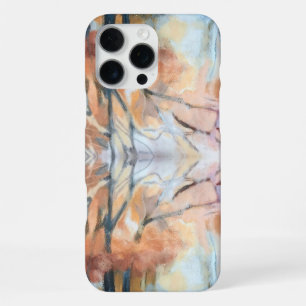 Cream grey orange beige brown abstract watercolor iPhone 16 pro max case
