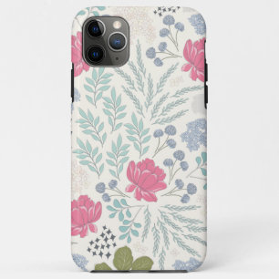 Cream Hand Illustrated Floral and Foliage Pattern Case-Mate iPhone Case
