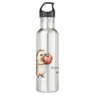 Cream Hedgehog Apple Heart 710 Ml Water Bottle