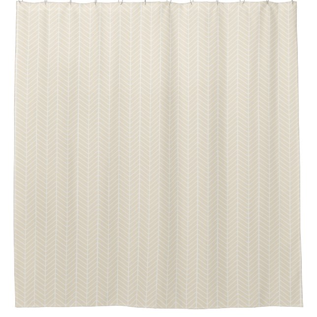 Cream Herringbone shower curtain (Front)