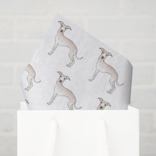 Cream Italian Greyhound Cute Cartoon Dog Pattern Tissue Paper (Gift Bag)