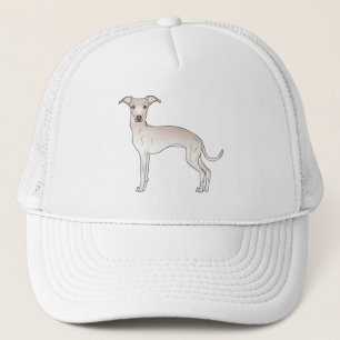 Cream Italian Greyhound Cute Cartoon Dog Trucker Hat