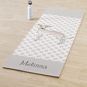 Cream Italian Greyhound Cute Dog With Custom Name Yoga Mat