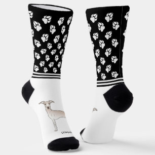 Cream Italian Greyhound Dog With Name And Paws Socks