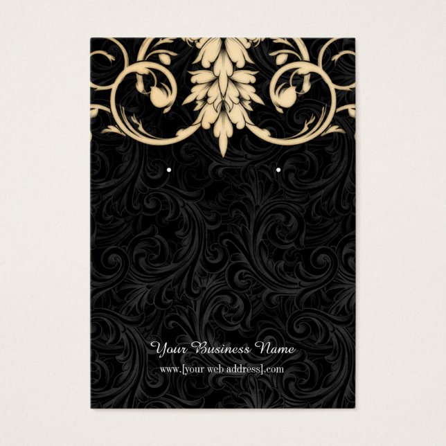 Cream Ivory Black Vintage Custom Earring Card (Front)