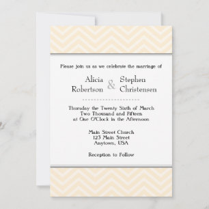 Cream Ivory Chevron Wedding Invitations