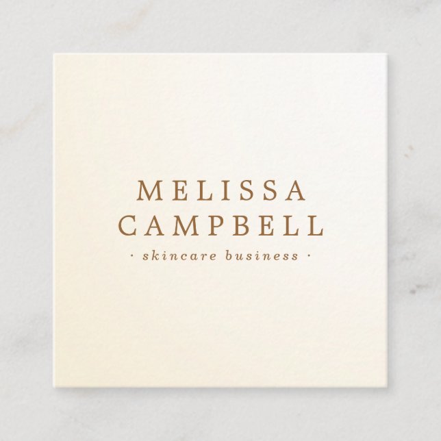 Cream ivory classy professional minimalist square business card (Front)