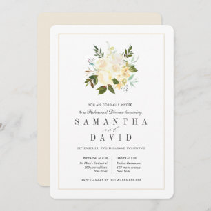 Cream + Ivory   Organic Wedding  Rehearsal Dinner Invitation