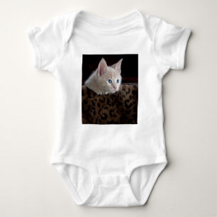 Cream Kitten with Beautiful Blue Eyes Baby Bodysuit