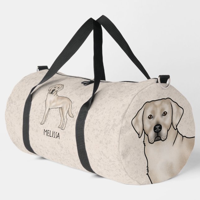 Cream Labrador Retriever Cute Cartoon Lab Dog Duffle Bag (Left Corner)