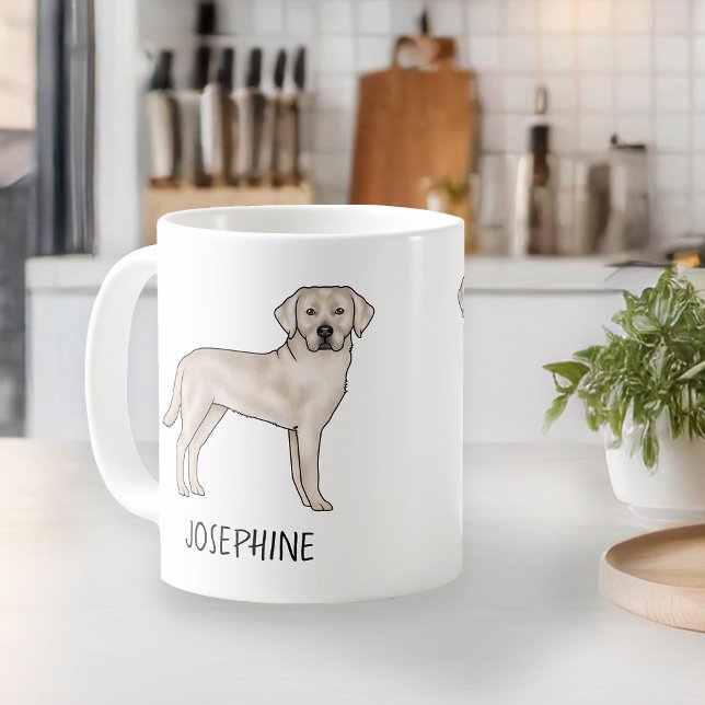 Cream Labrador Retriever Cute Lab Dog Custom Name Coffee Mug (Creator Uploaded)