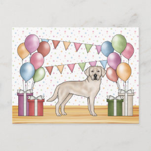 Cream Labrador Retriever Lab Dog Colourful Birthda Postcard