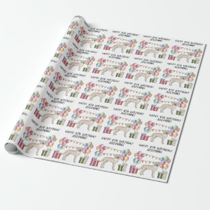 Cream Labrador Retriever Lab Dog Colourful Birthda Wrapping Paper